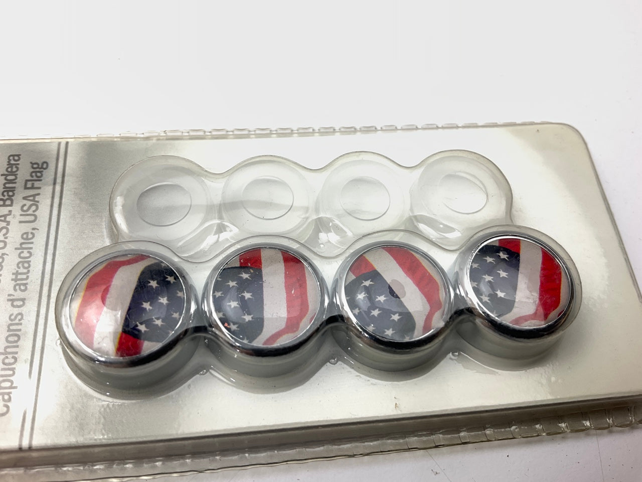 Cruiser 82300 License Plate Frame Fastener Caps W/ USA Flag