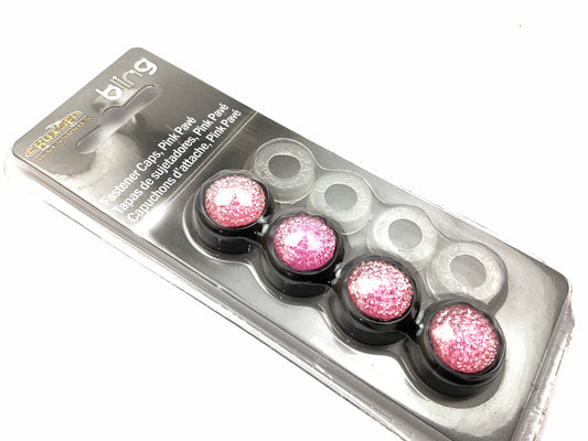 Cruiser 82456 License Plate Frame Fastener Caps, Matte Black/Pink Pave