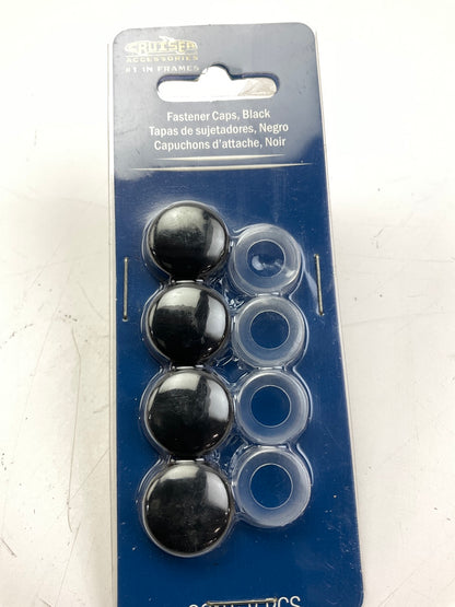 Cruiser 82650 SET OF 4 - License Plate Frame BLACK FASTENER CAPS