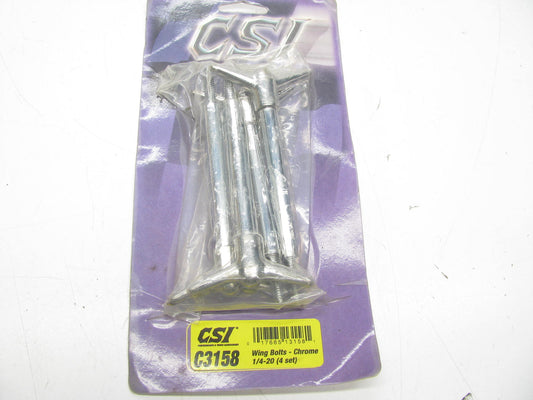 (x4)  CSI C3158 Valve Cover WING BOLTS-CHROME 1/4-20