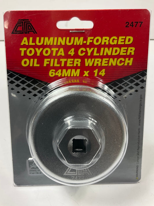 CTA 2477 Aluminum-Forged Toyota 4 CYL 64MM Oil Filter Wrench - 64MMX14