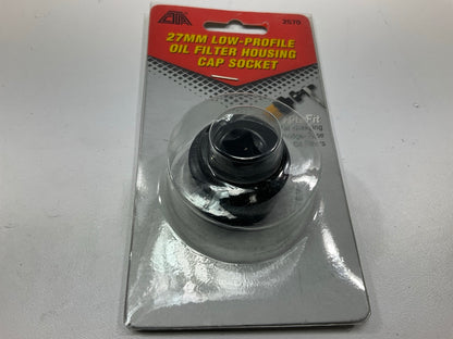 CTA 2570 Engine Oil Filter Cap Socket - 27mm Low Profile, 3/8'' Drive