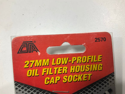 CTA 2570 Engine Oil Filter Cap Socket - 27mm Low Profile, 3/8'' Drive