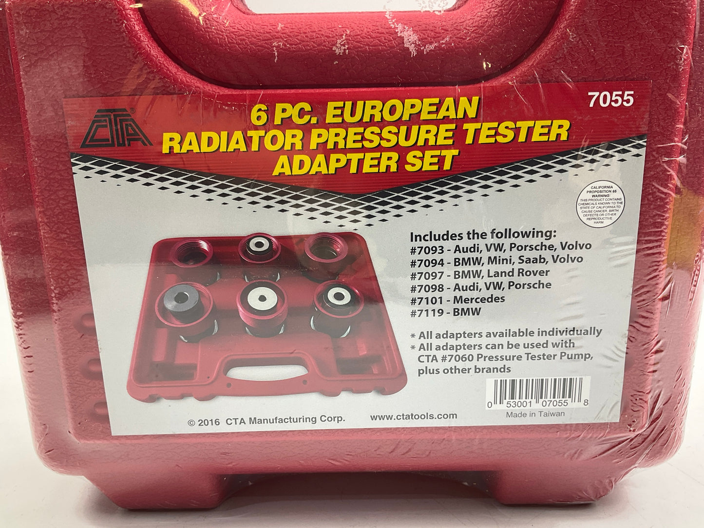 CTA 7055 6-Piece Radiator Coolant System Pressure Tester Adapter Kit - Euro