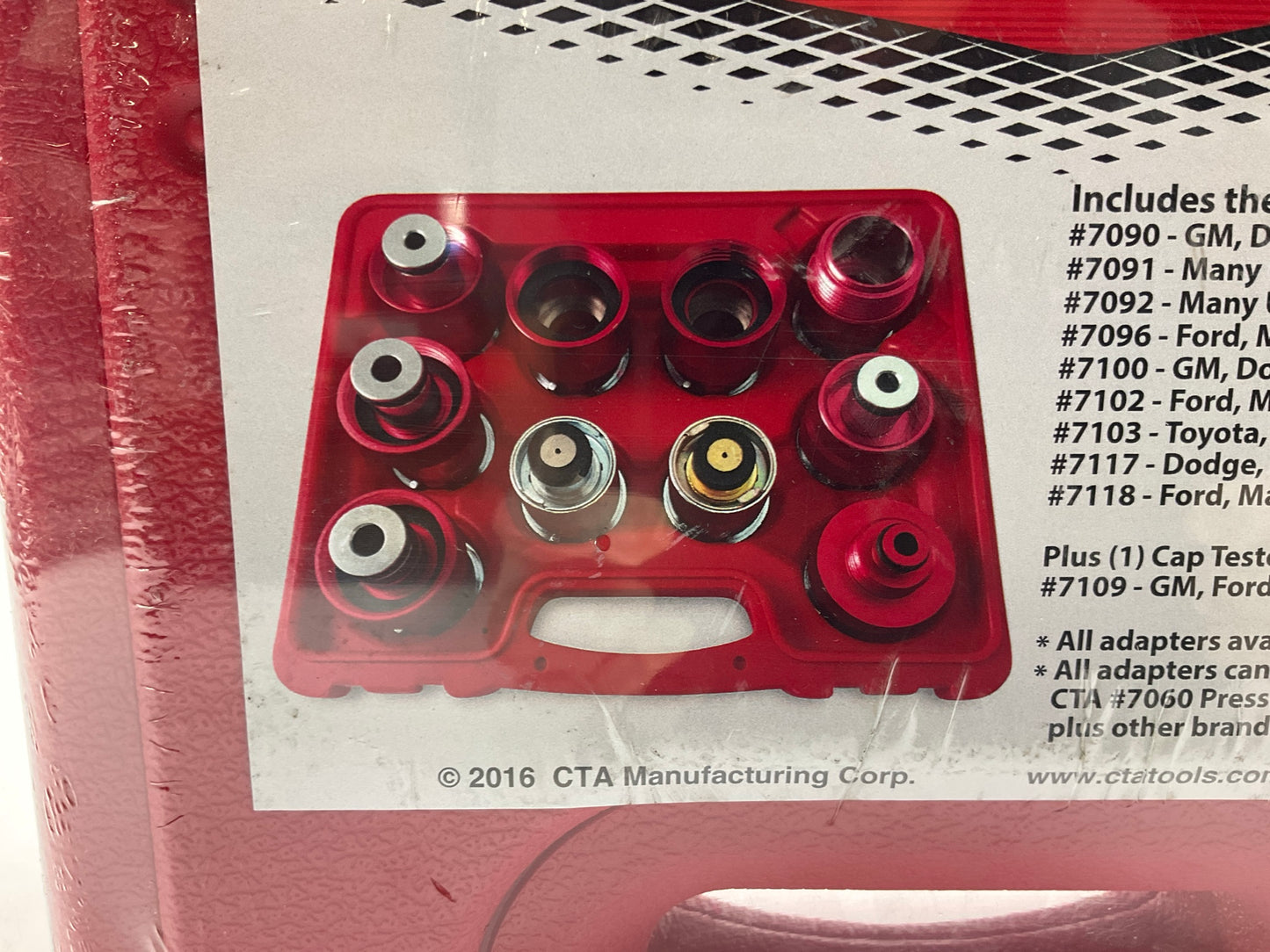 CTA 7057 10 Piece USA / ASIAN Radiator Coolant Pressure Tester Adapter Tool Kit