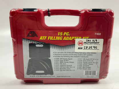 CTA Tools 7402 Automatic Transmission Fluid ATF Filler Adapter Kit, 15 Pieces