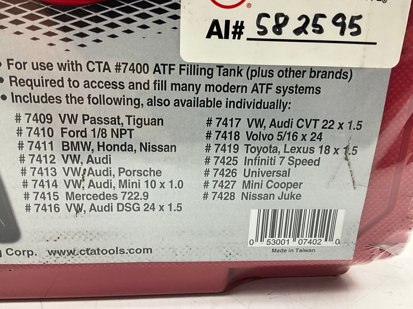 CTA Tools 7402 Automatic Transmission Fluid ATF Filler Adapter Kit, 15 Pieces