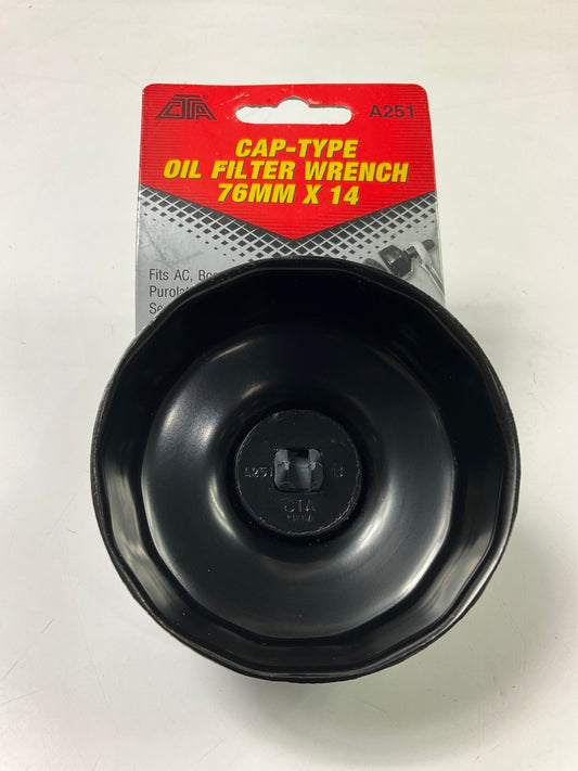 CTA A251 3/8'' Drive Cap Oil Filter Wrench - 76mm X 14 Flute