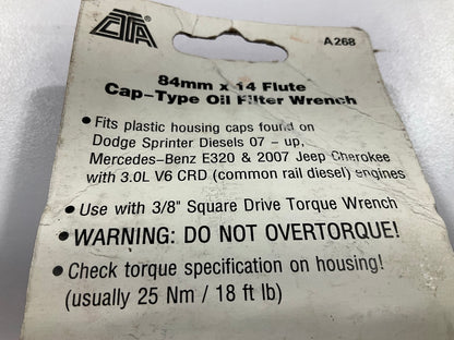 CTA A268 Oil Filter Housing Cap Wrench 2007-Up Sprinter DIESEL, 84MM X 14 Flute