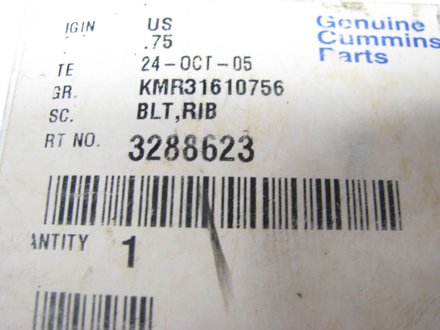 NEW - OEM Cummins 3288623 Serpentine Belt