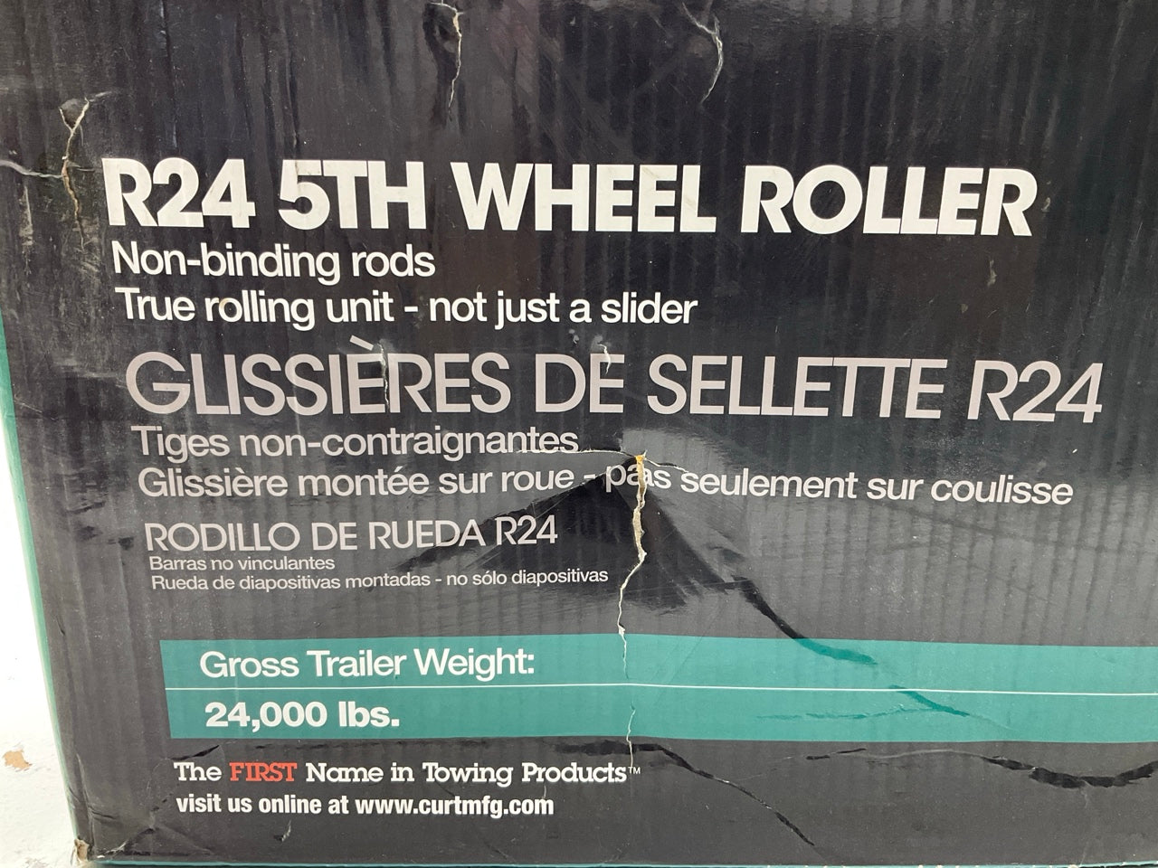 CURT 16570 R24 5th Wheel Roller For Short Bed Trucks, 24,000 Lbs