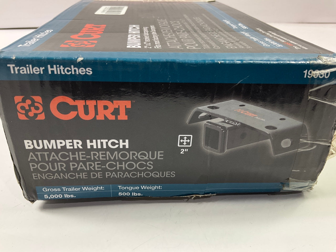 CURT 19030 Universal Step Bumper Hitch Receiver, 2-Inch, 5,000 Lbs.