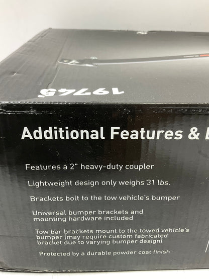 Curt 19745 Universal Tow Bar With 2'' Coupler, 5,000 Lbs, Adjusts 26'' To 40''