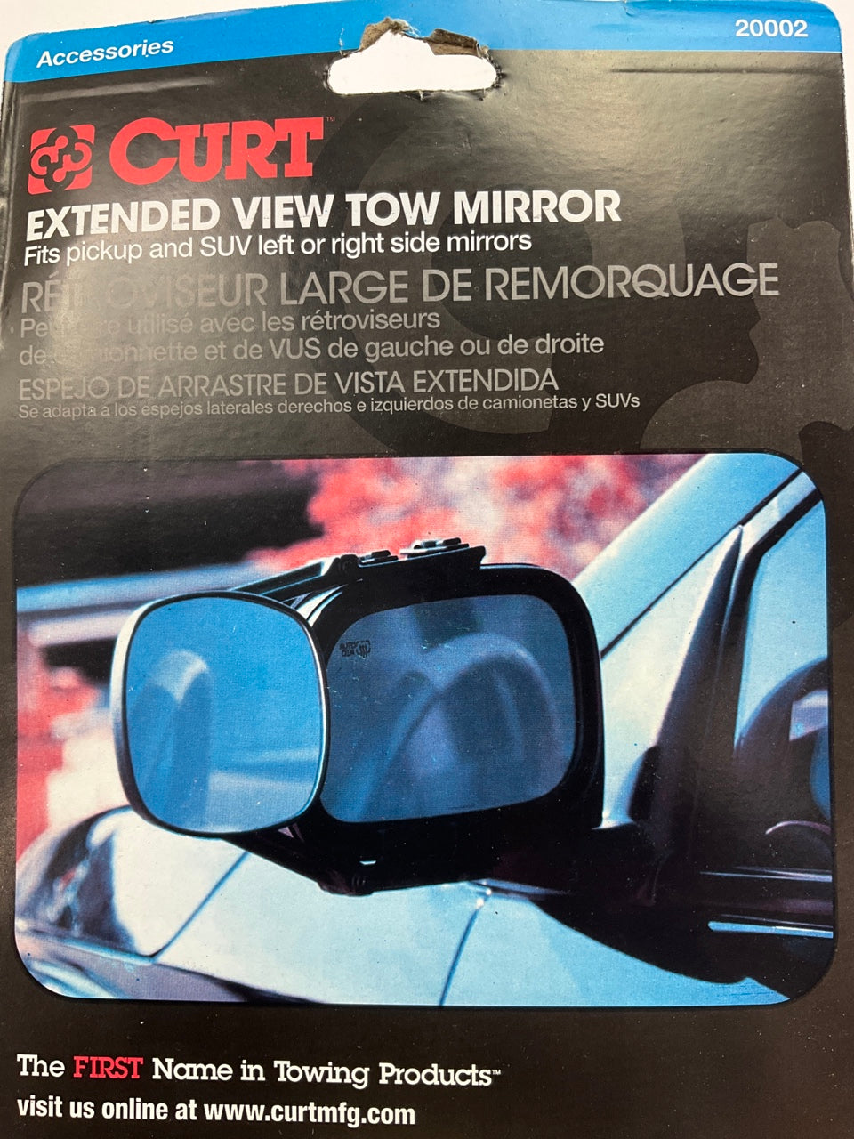 Curt 20002 Extended View Tow Mirror For Mirrors From 4'' To 11'' High