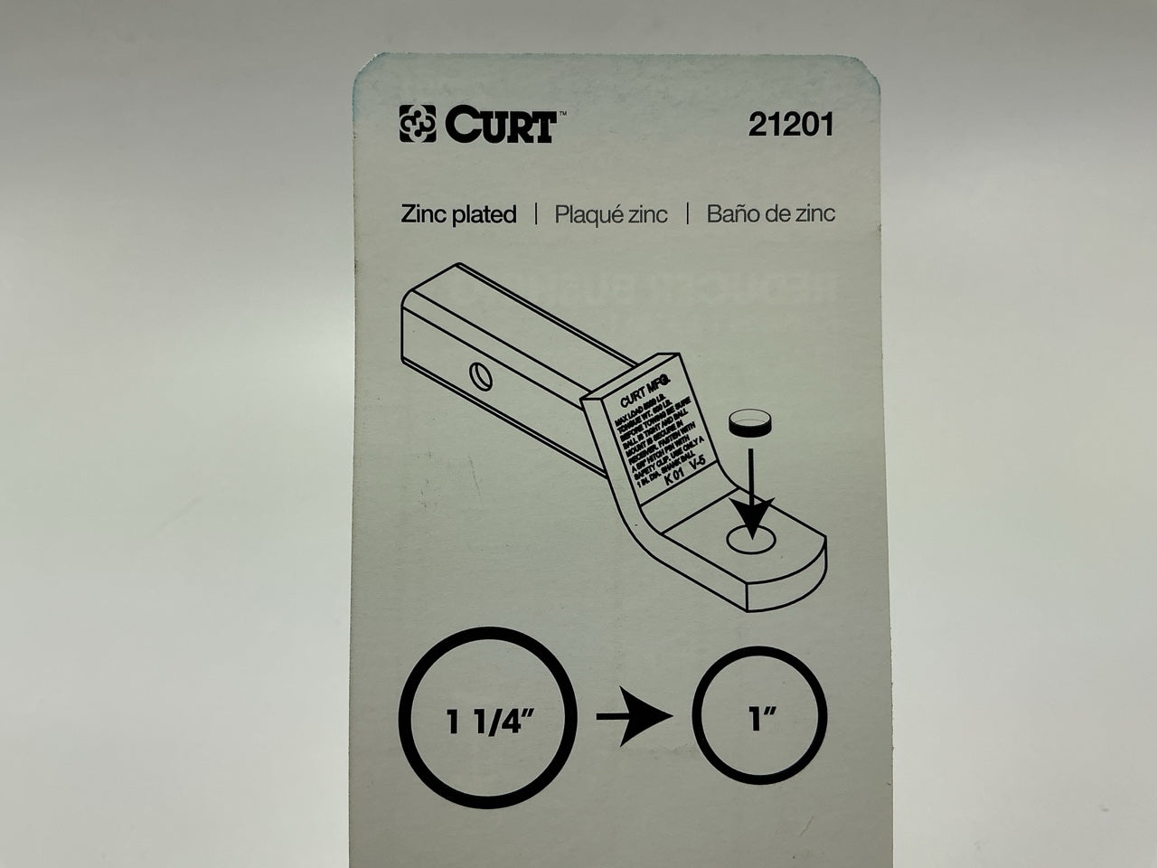 Curt 21201 Trailer Ball Reducer Bushing (From 1-1/4'' To 1'' Stem, Packaged)