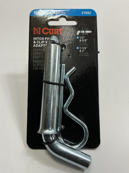 CURT #21502 UNIVERSAL Pin, Clip AND Adapter 1-1/4'' Or 2'' Hitch Receiver Opening