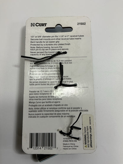 CURT #21502 UNIVERSAL Pin, Clip AND Adapter 1-1/4'' Or 2'' Hitch Receiver Opening