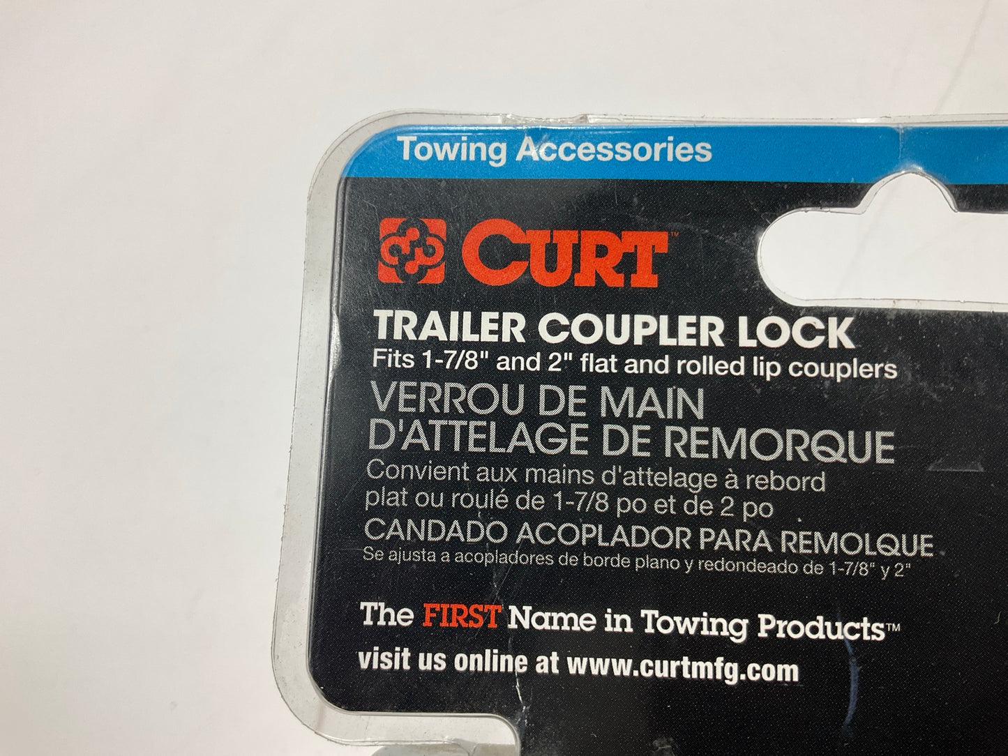 Curt 23079 Trailer Coupler Lock, For Most 2'', 1-7/8'' Couplers