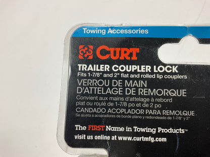 Curt 23079 Trailer Coupler Lock, For Most 2'', 1-7/8'' Couplers
