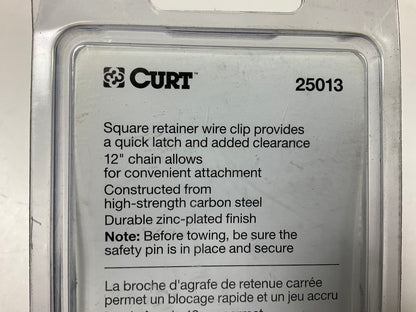 Curt 25013 1/4'' Trailer Coupler Safety Pin With 12'' Chain (2-3/4'' Pin Length)