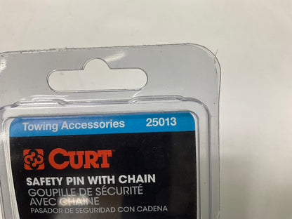 Curt 25013 1/4'' Trailer Coupler Safety Pin With 12'' Chain (2-3/4'' Pin Length)