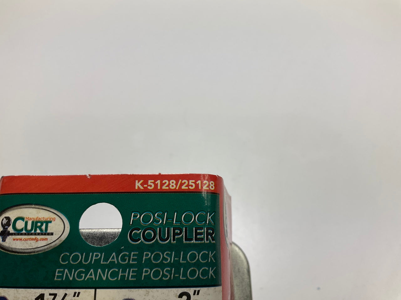 CURT 25128 1-7/8'' Straight-Tongue Coupler With Posi-Lock (2'' Channel, 2K, Zinc)
