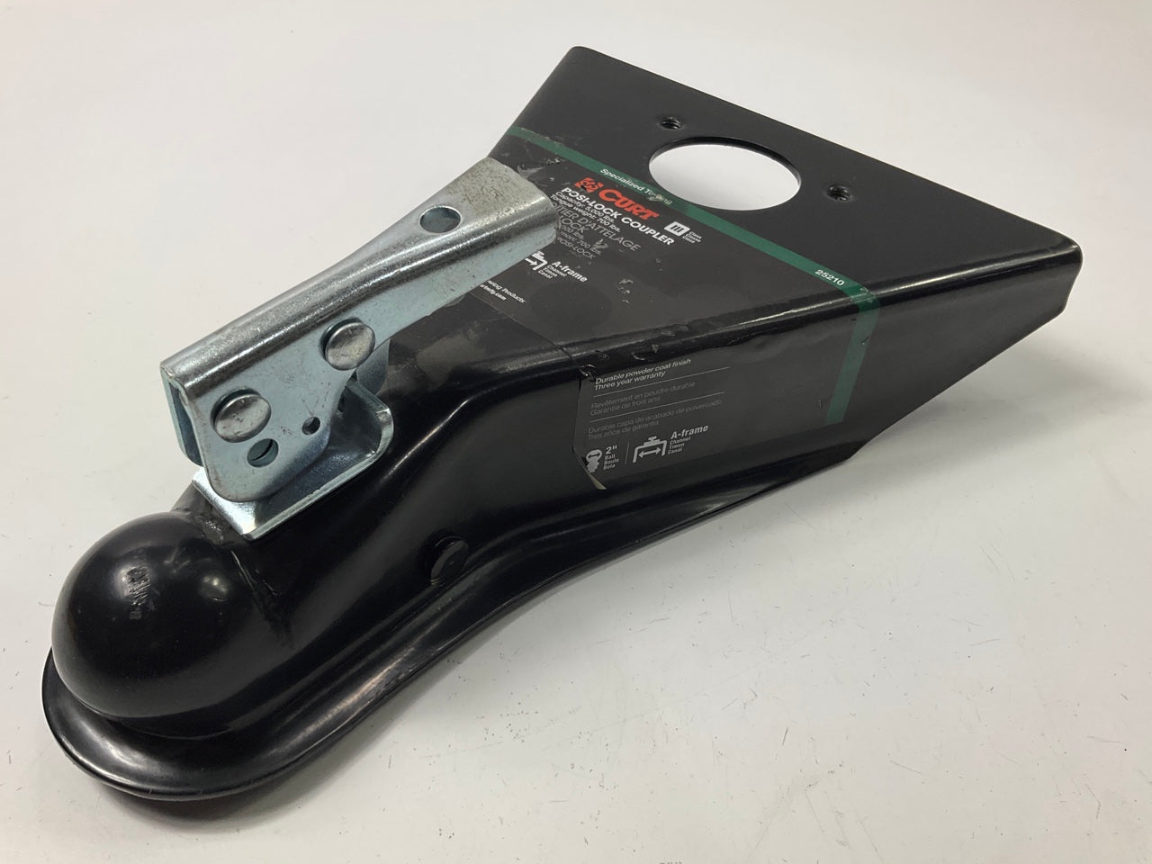 Curt 25210 2'' A-Frame Trailer Coupler With Posi-Lock (5,000 Lbs, Black)