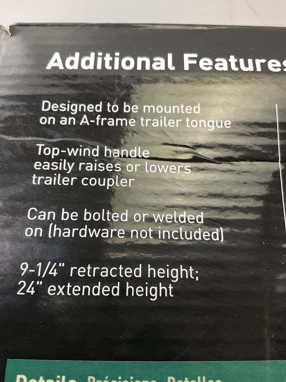 Curt 28203 Trailer A-Frame Jack With Top Handle 2,000 Lbs, 15'' Travel