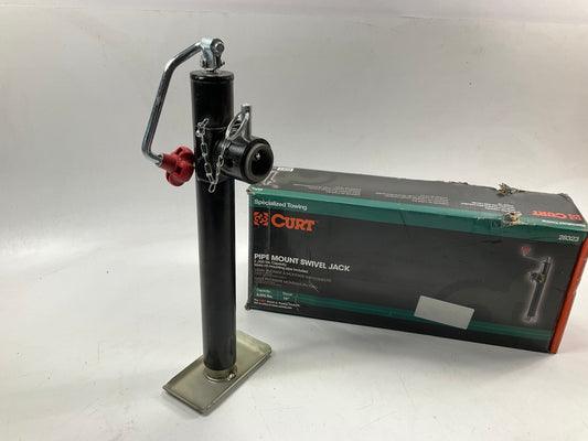 Curt 28323 Pipe-Mount Swivel Trailer Jack W/ Top Handle (2,000 Lbs, 15'' Travel)
