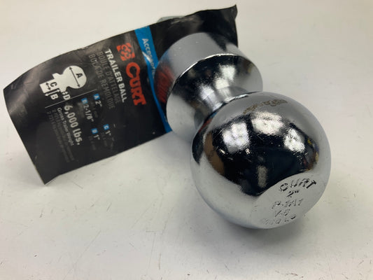 CURT 40033 2'' Trailer Ball (1'' X 2-1/8'' Shank, 1'' Rise, 6,000 Lbs., Chrome)