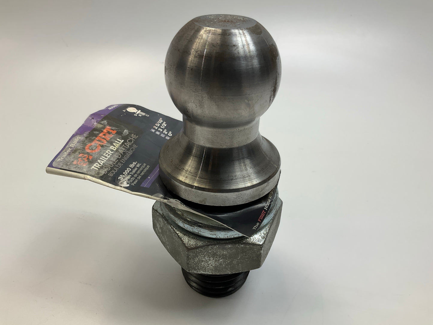 Curt 40088 Trailer Hitch Tow Ball 2-5/16'', 2'' X 3-1/2'' Shank, 30,000 Lbs.
