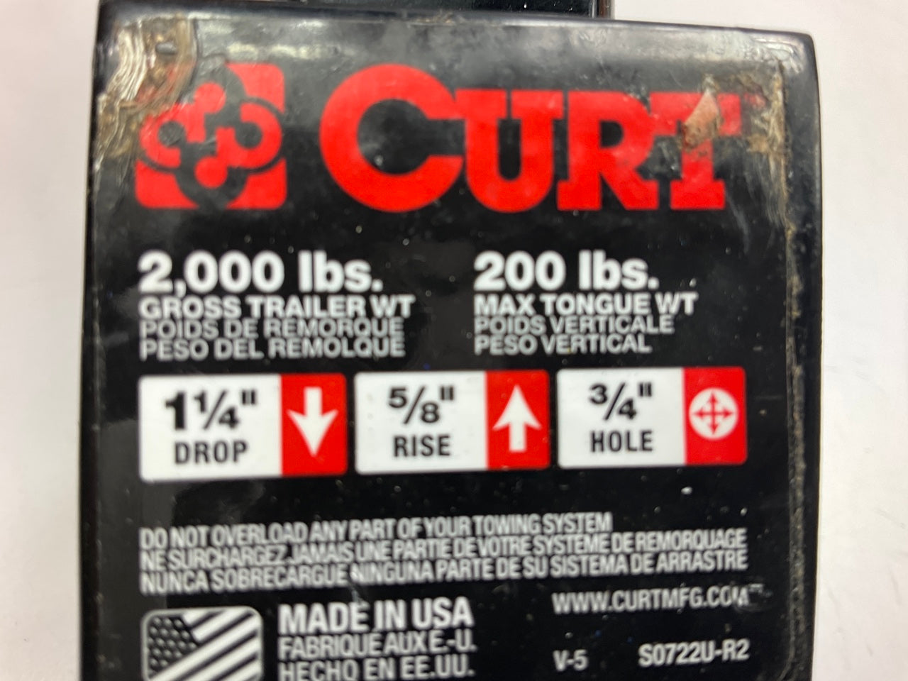Curt 45019 Class 1 Ball Mount, 1-1/4'' Shank, 2,000 Lbs, 1-1/4'' Drop, 9-3/4'' Long