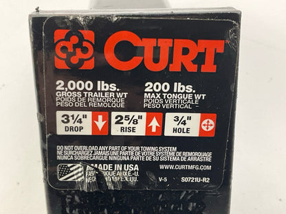 Curt 45022 Class 1 Trailer Hitch Ball Mount 1-1/4'' Receiver 2,000 Lbs 3.25'' Drop