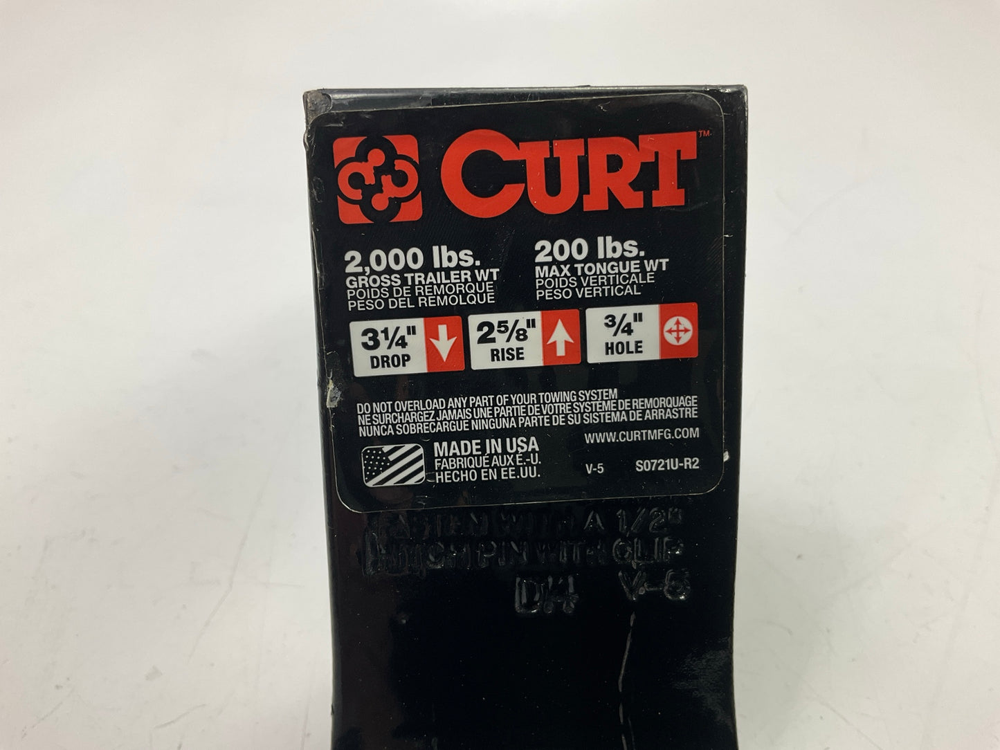 CURT 45027 Class 1 Hitch Ball Mount (1-1/4'' Shank, 2K, 3-1/4'' Drop, 6-1/4'' Long)