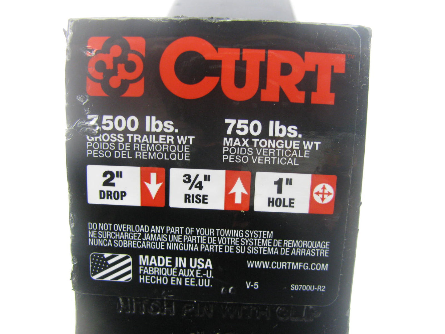 Curt 45030 Class 3 Ball Mount, 2'' Drop, 3/4'' Rise, 1'' Hole