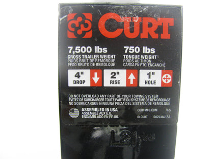 CURT 45056 2'' Loaded Ball Mount Trailer Hitch, 4'' Drop, 750 Lbs (NO Hitch Pin)