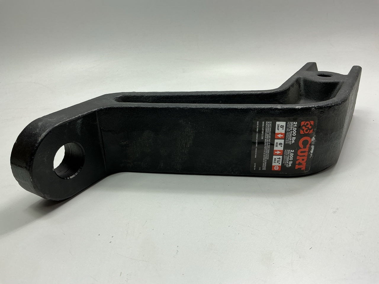Curt 45432 3'' Receiver Ball Mount Class 5 Industrial Forged 8'' Drop / 6'' Rise