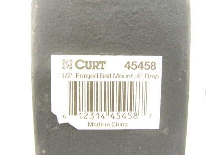 Curt 45458 Forged Trailer Hitch Ball Mount W/ 4'' Drop For 2.5'' Receivers CLASS V