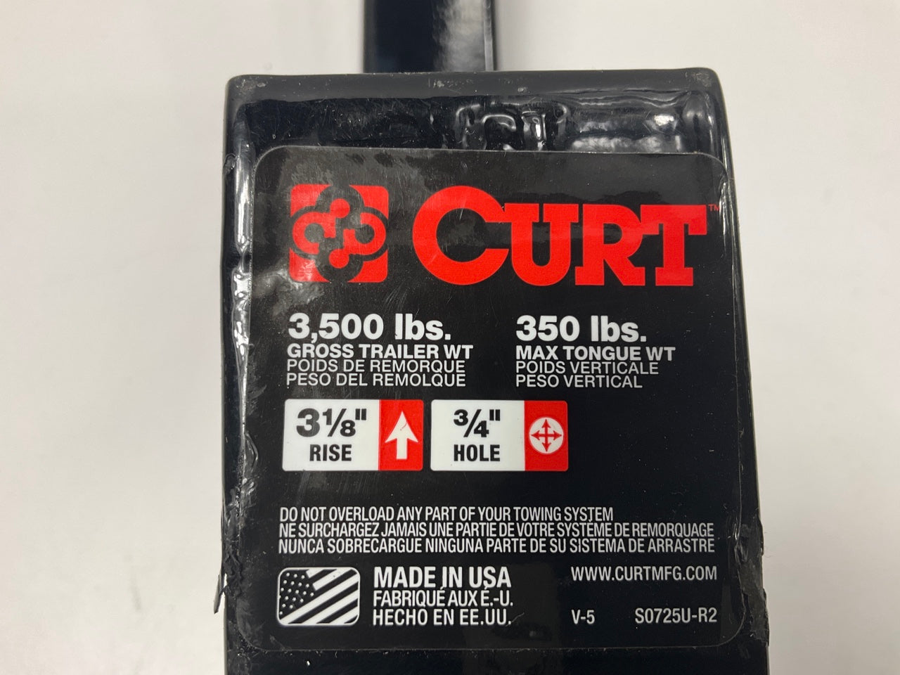 Curt 45520 Drawbar Ball Mount For 1-1/4'' Hitches 3-1/8'' Rise 9-1/4'' Long