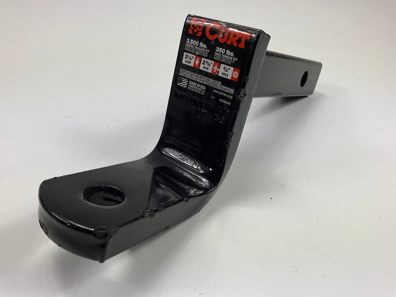 CURT 45521 Class 2 Trailer Hitch Ball Mount, For 1-1/4'' Receiver, 3,500 Lbs