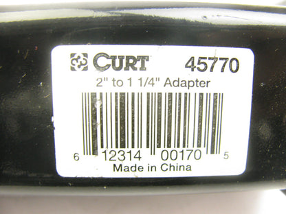 Curt 45770 Receiver Hitch Tube Adapter (2'' To 1-1/4'' Shank, 3,500 Lbs. 4'' Long)