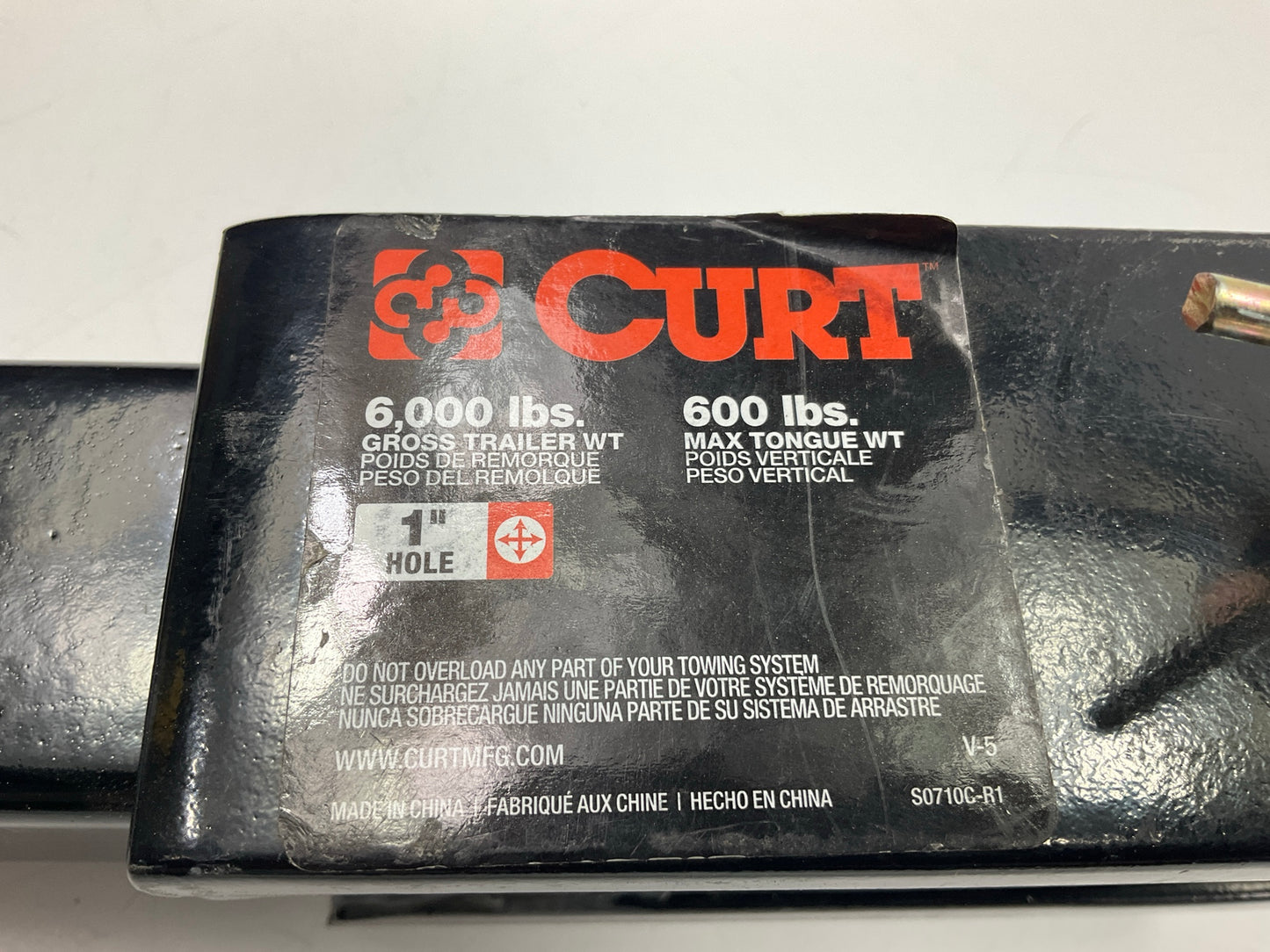 CURT 45821 Clevis Pin Hitch Ball Mount, For 2-Inch Receiver, 6,000 Lbs, 1-Inch