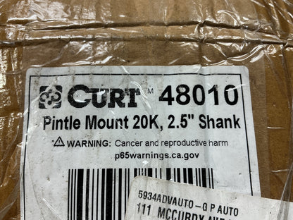 CURT 4801 Pintle Hook Hitch 20K Lbs For 2.5'' Receiver Standard Shank Heavy Duty