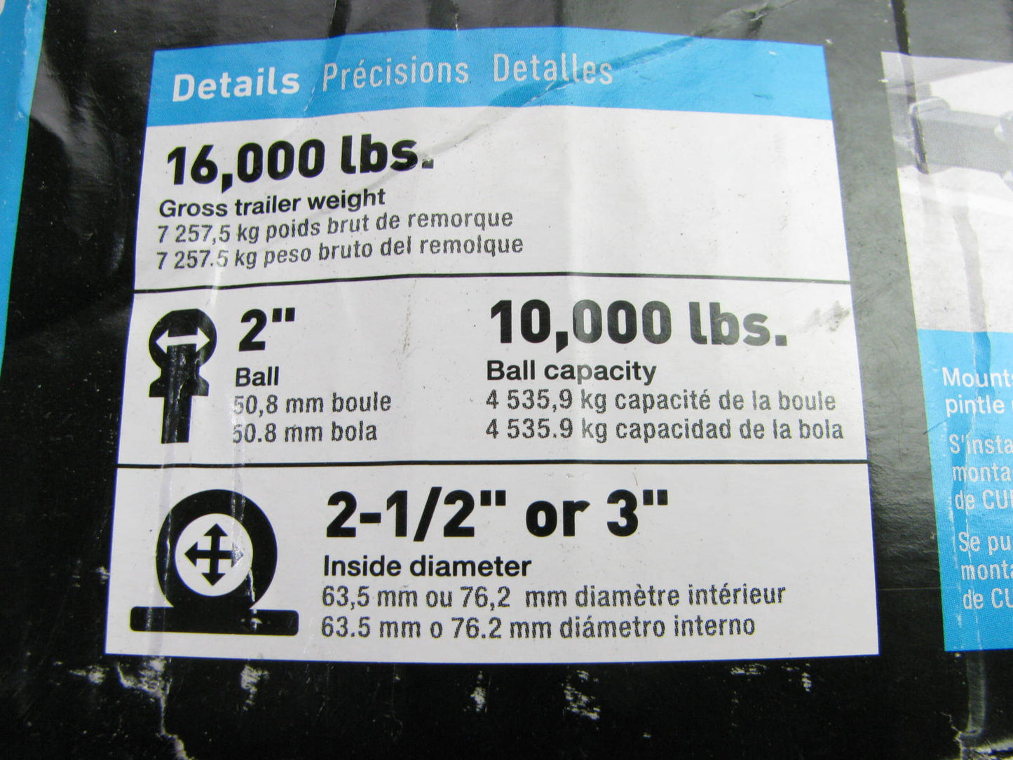 Curt 48190 Ball & Pintle Hitch (2'' Ball, 16,000 Lbs. Max Capacity)