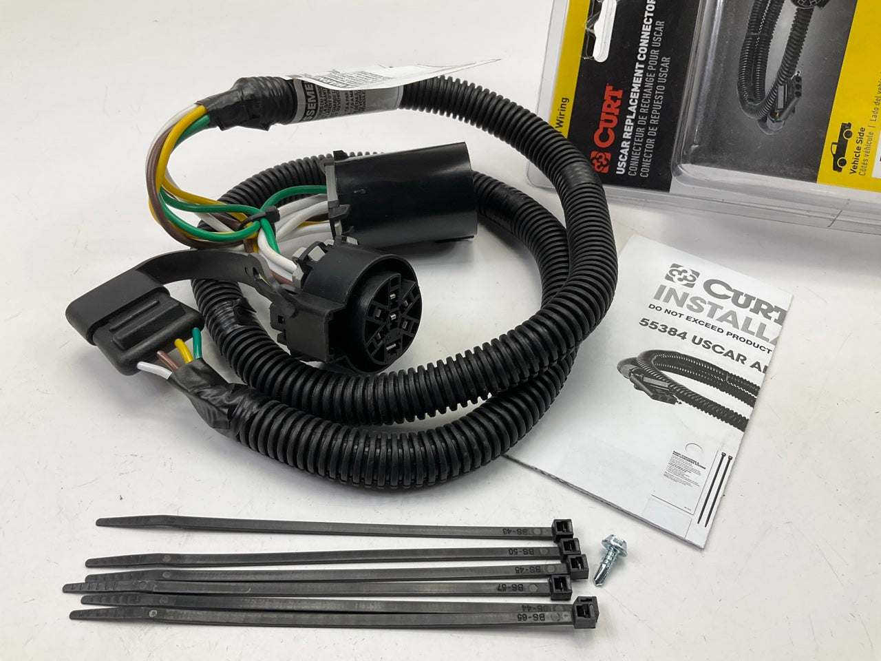 Curt 55384 Replacement 4-Way Trailer Wiring Harness, Vehicle Side