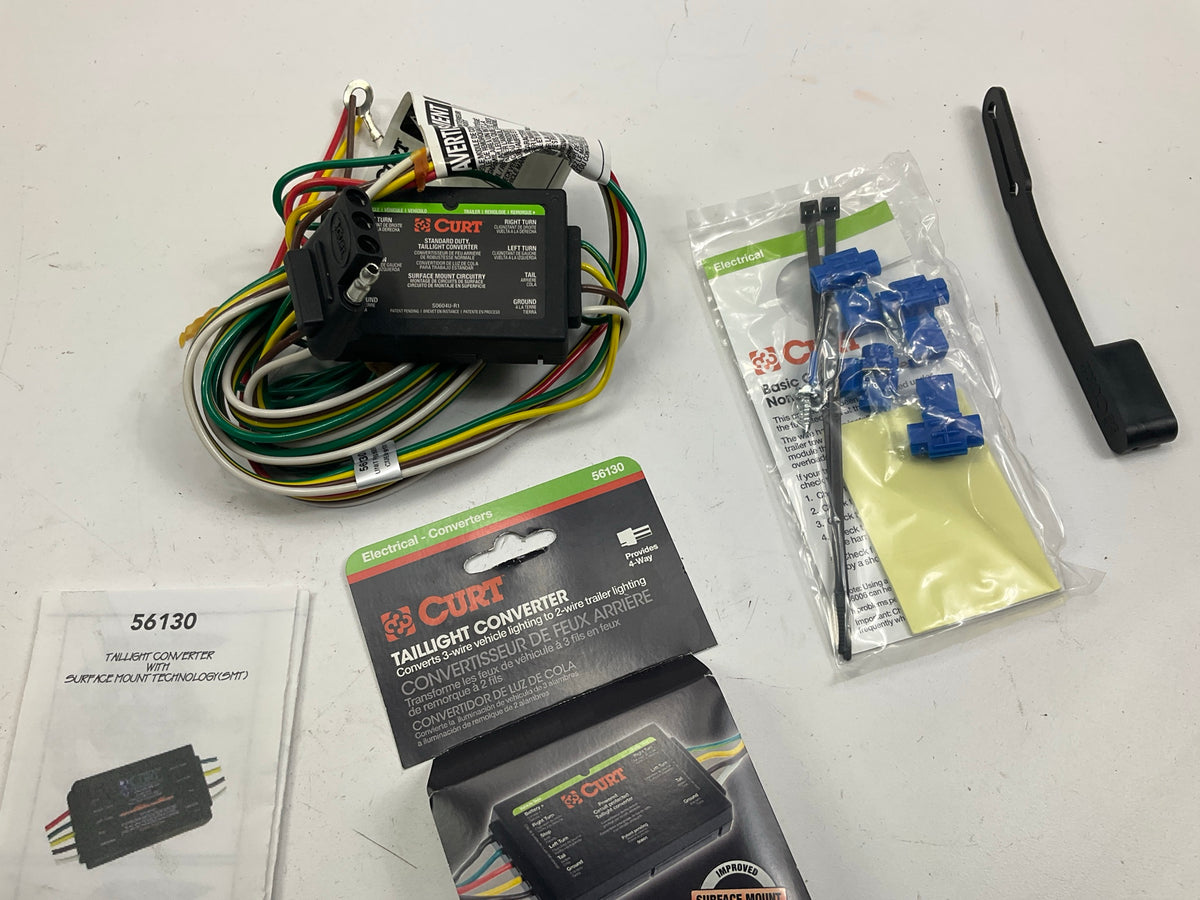 CURT 56130 Taillight Trailer Wire Converter Non-Powered 3-To-2 Splice-In Harness