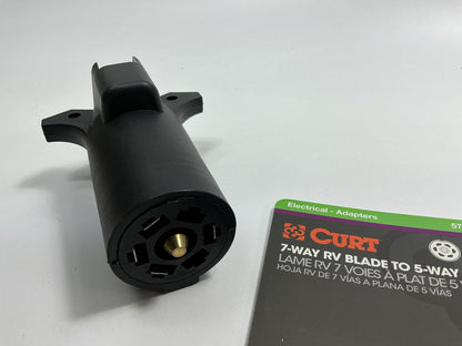 CURT 57251 Trailer Connector Plug Adapter (7-Way RV Blade Vehicle To 5-Way Flat)