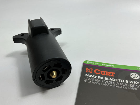 CURT 57251 Trailer Connector Plug Adapter (7-Way RV Blade Vehicle To 5-Way Flat)