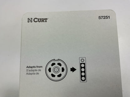 CURT 57251 Trailer Connector Plug Adapter (7-Way RV Blade Vehicle To 5-Way Flat)