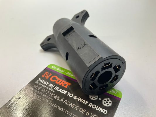 CURT 57261 7-Way RV Blade Vehicle-Side To 6-Way Round Trailer Connector Adapter
